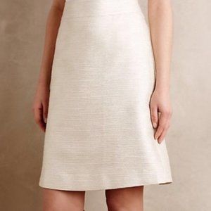 Anthropologie Metallic Shimmer Tweed Mini Skirt Size 0 NWT Light acade…